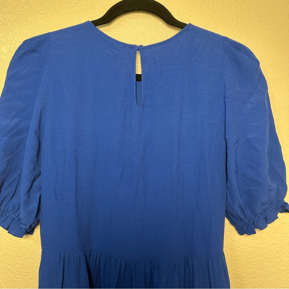 Zara Blue Tiered Dress Sz XS Pockets - Picture 7 of 11
